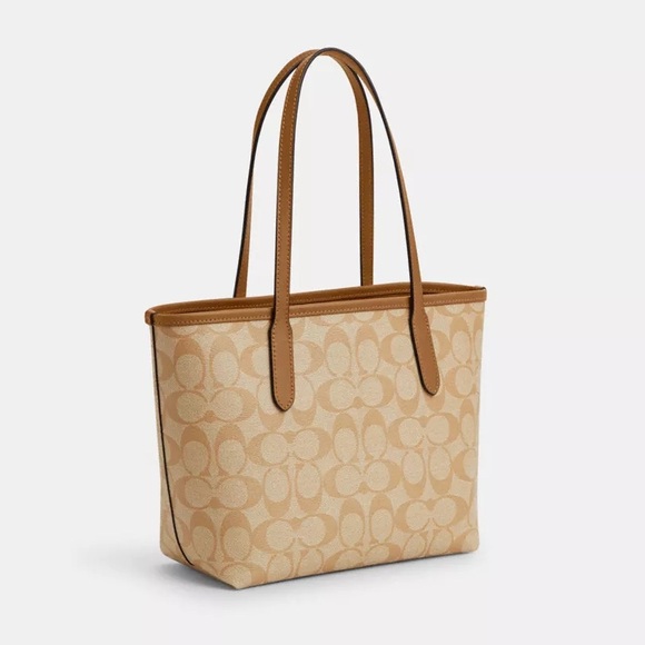 NWT!COACH SMALL CITY TOTE 23 IN SIGNATURE CANVAS (COACH CN733) - Picture 8 of 10